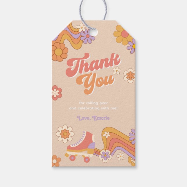 Roller Skate Birthday Favour Tag (Front)