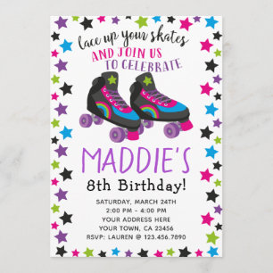 Roller Skate Birthday Invitation