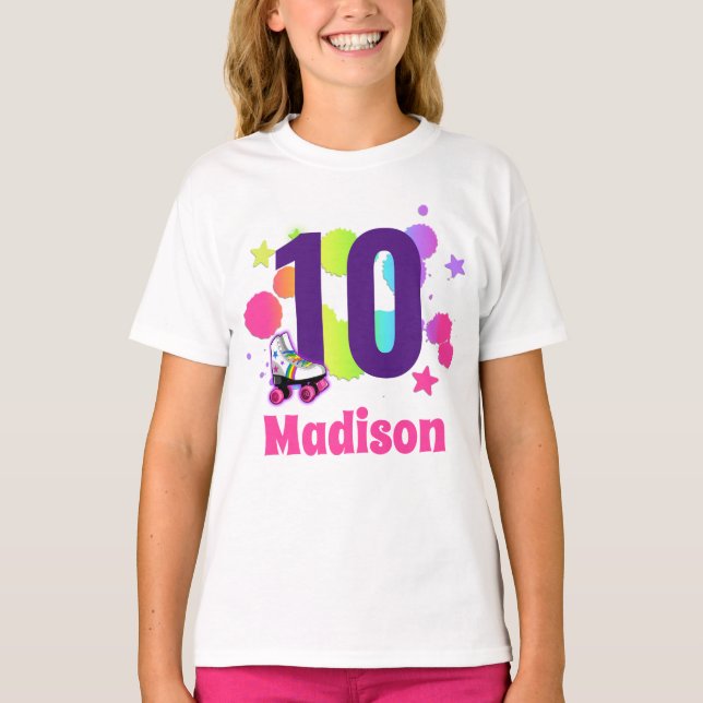Roller Skate Birthday Party Age Shirt (Front)