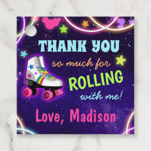 Roller Skate Birthday Party Favour Tags - Thank Yo