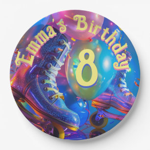 Roller Skate Birthday Party Paper Plate