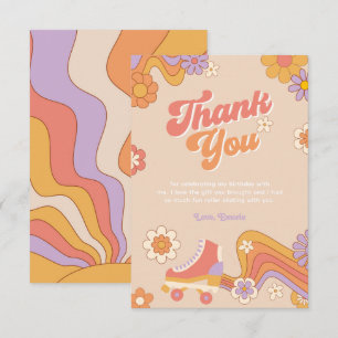 Roller Skate Birthday Thank You Card