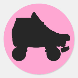 roller skate classic round sticker