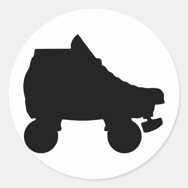 roller skate classic round sticker (Front)