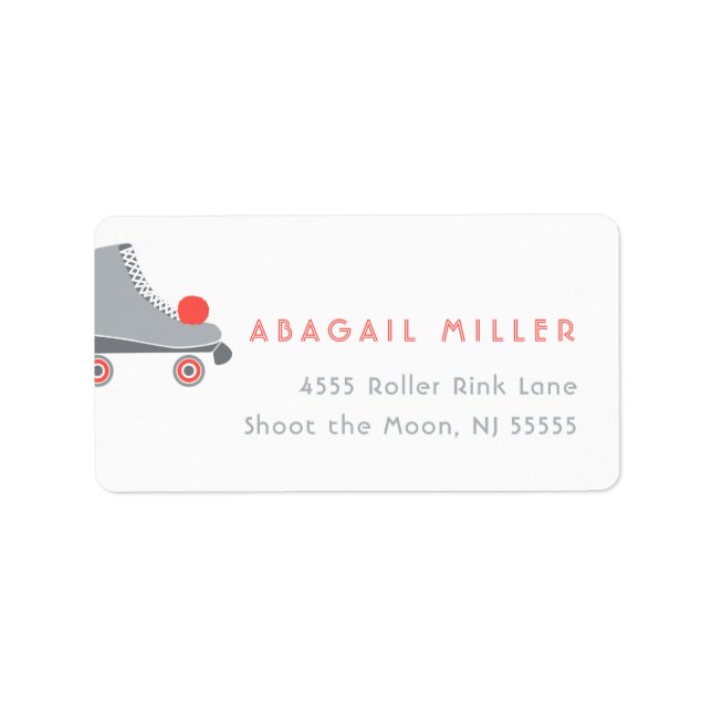 Roller Skate - Coral Address Label (Front)
