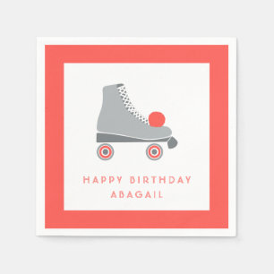 Roller Skate - Coral Napkin