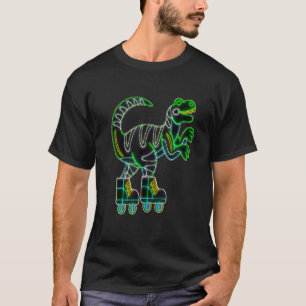 Roller Skate Dinosaur Skater Trex Rollerblades Ret T-Shirt