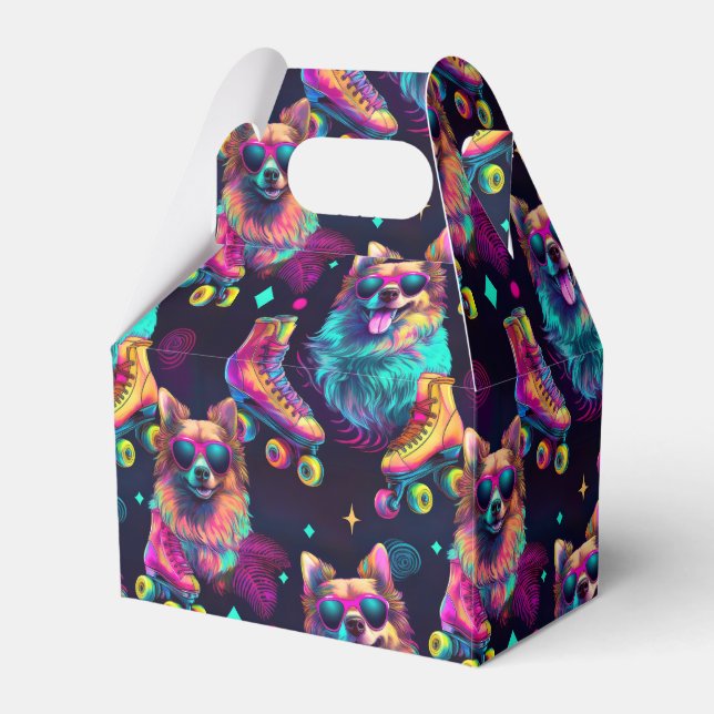 Roller Skate Disco Dog Favor Box (Front Side)