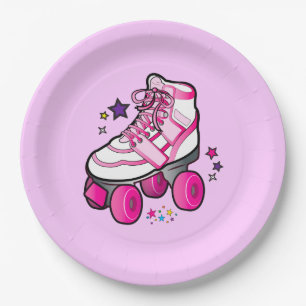 Roller Skate Girl Paper Plate