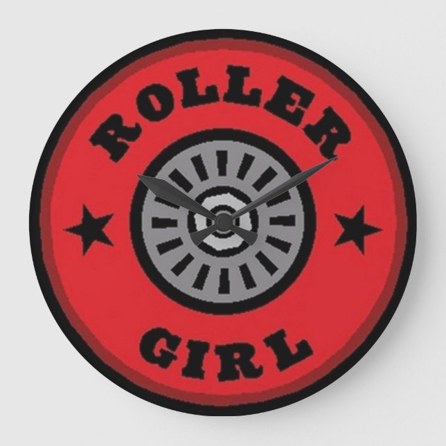 Roller Skate Girl Wall Clock (Front)