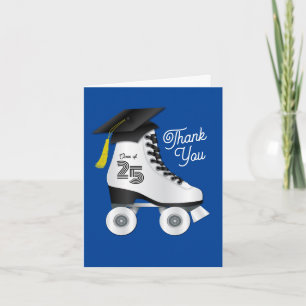 Roller Skate Graduation Party Skating Rink Blue Invitation