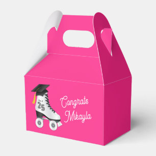 Roller Skate Graduation Party Skating Rink Pink Favor Box