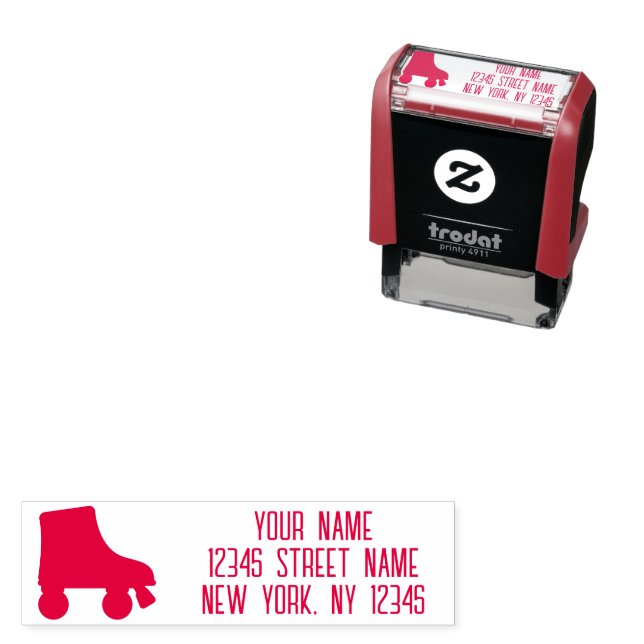 Roller skate logo custom return address  self-inking stamp (In Situ)