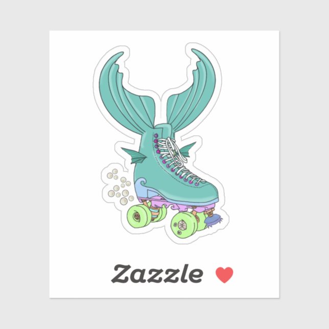 Roller Skate Mermaid Sticker (Sheet)