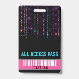 Roller SKate party, VIP Pass ,Invitation, Glitter Badge