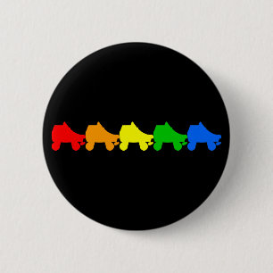roller skate rainbow 2 inch round button
