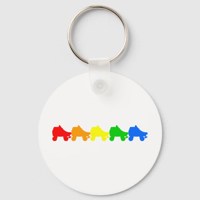 roller skate rainbow keychain (Front)