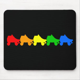 roller skate rainbow mouse pad