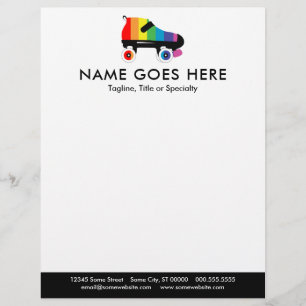 roller skate rainbow stripes letterhead