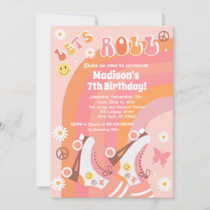 Roller Skate Retro Invitations d'anniversaire Supe
