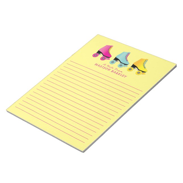 Roller Skate Retro Skating Stationary Notepad (Angled)