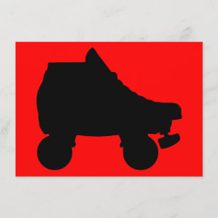 roller skate sillouette invitation