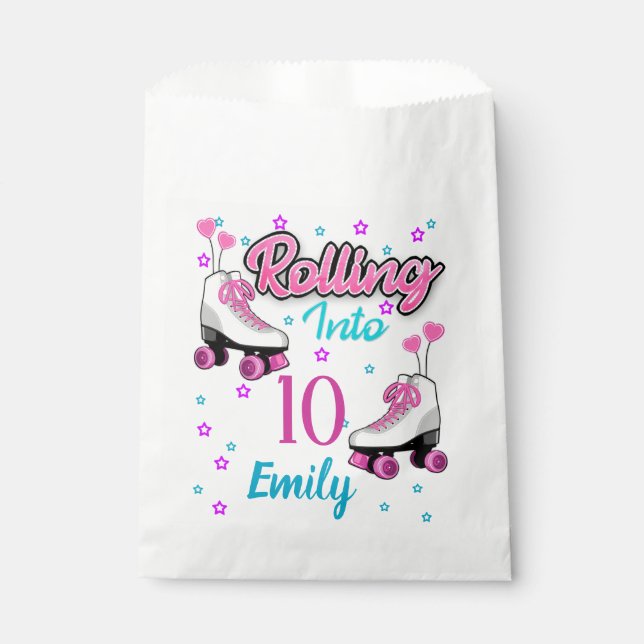 Roller Skate Skating Custom Birthday MAtching  Favour Bag (Front)