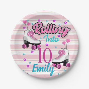Roller Skate Skating Custom Birthday Paper Plate