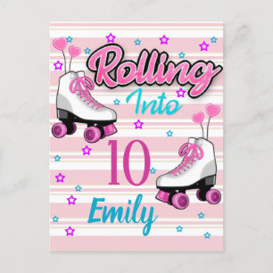 Roller Skate Skating Custom Birthday Postcard