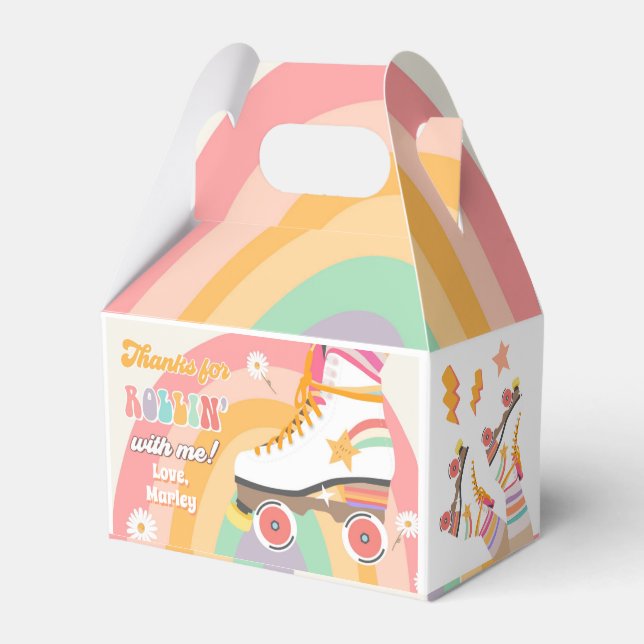 Roller Skate Skating Retro Party Girl Gable Box (Front Side)