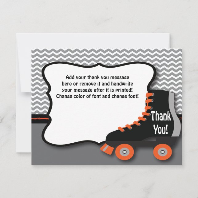 Roller Skate Thank You Card (Front)