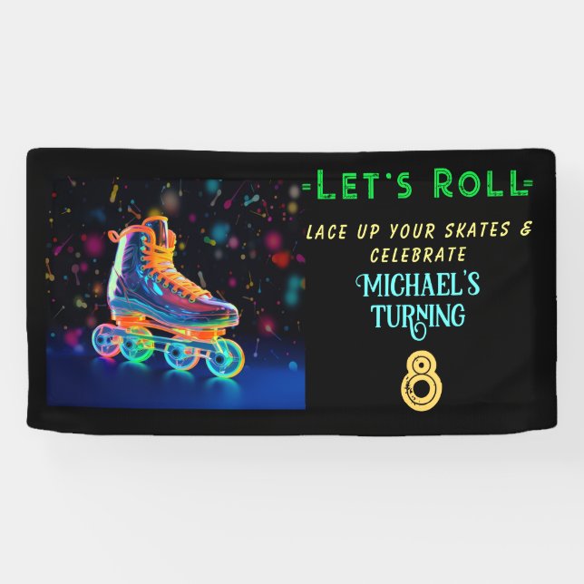 Roller Skate, Turning 8 Banner (Horizontal)