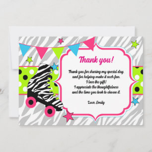 Roller Skates Anniversaire Carte de remerciements 