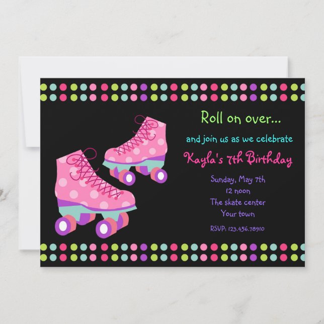Roller Skates Birthday Party Invitations (Front)