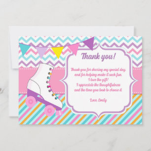 Roller Skates Birthday Thank You Card