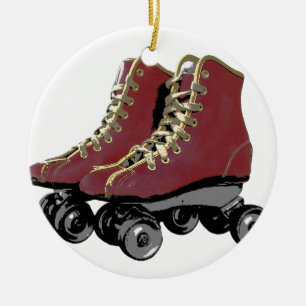 Roller Skates Ceramic Ornament