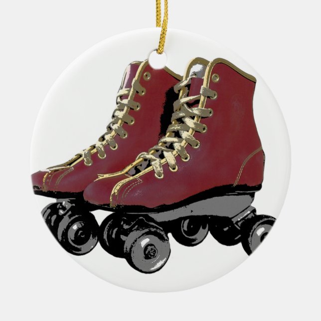 Roller Skates Ceramic Ornament (Front)
