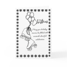 “Roller Skates Christmas Card – Modern Minimalist 
