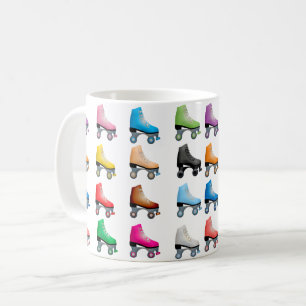 Roller Skates Colorful Pattern Retro Rollerskates Coffee Mug