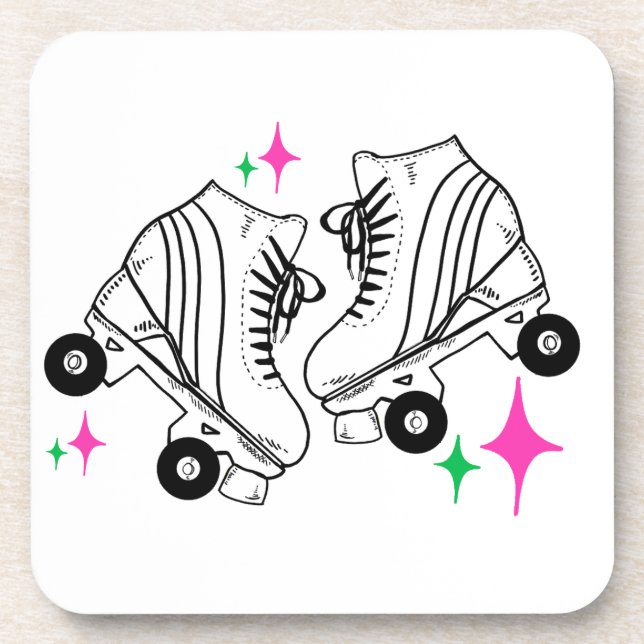 Roller Skates Derby Skating Illustration Coaster (Front)