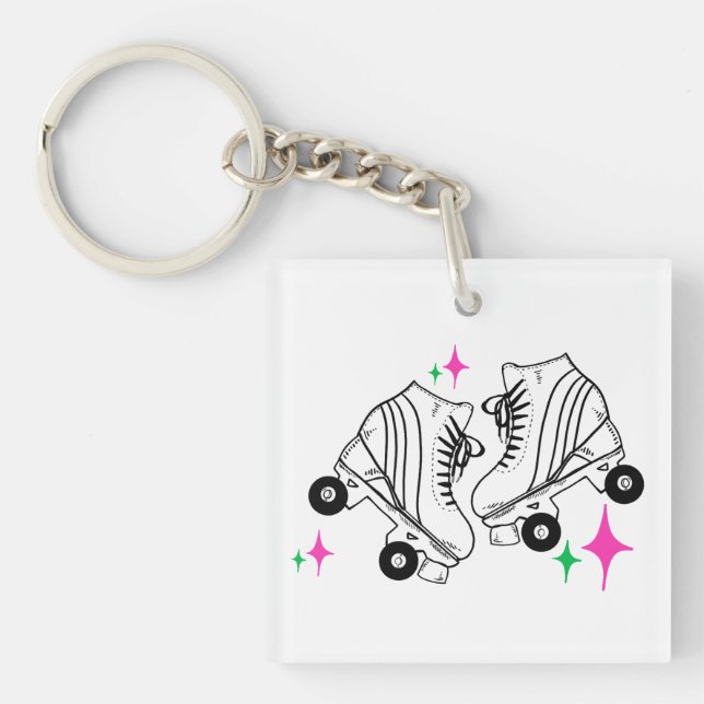 Roller Skates Derby Skating Roller Babe     Keychain (Front)