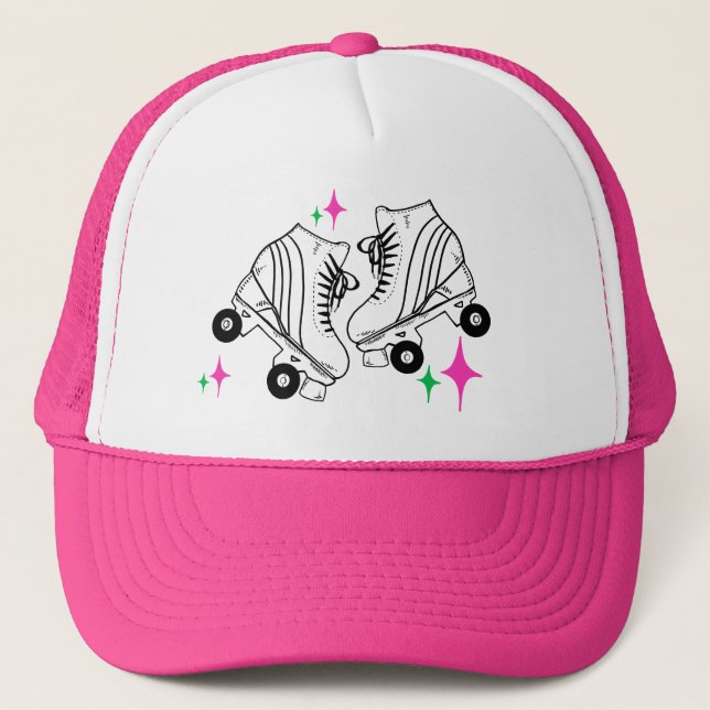 Roller Skates Derby Skating Roller Babe  Trucker Hat (Front)