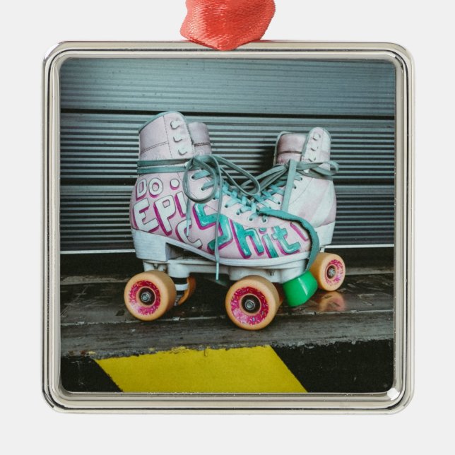 Roller Skates Epic Metal Ornament (Front)