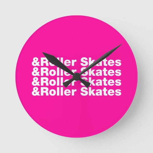 & Roller Skates Round Clock (Front)