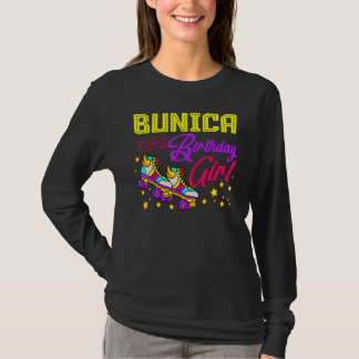 Roller Skates Skating Bunica Of The Birthday Girl  T-Shirt