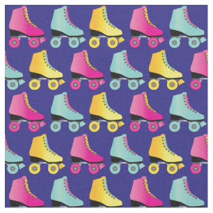 Roller Skates Skating Rink Retro Fabric