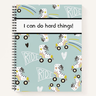 Roller skates with positive affirmation  notebook
