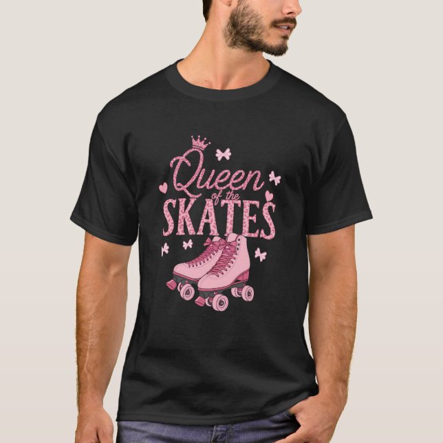 Roller Skating 80s Roller Skater Queen Of The Roll T-Shirt (Front)