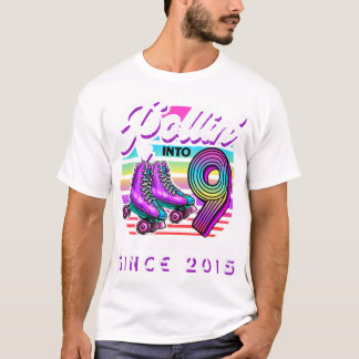 Roller Skating Birthday Girls Rollin into Awesome  T-Shirt