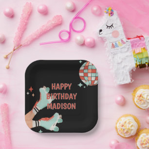 Roller Skating Birthday Paper Napkin Paper Plate